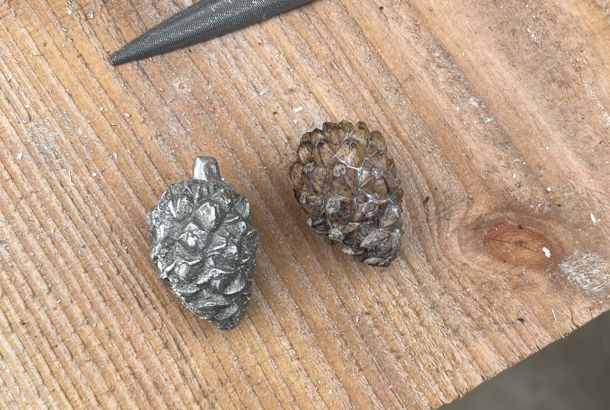 Natur afstøb i tin.