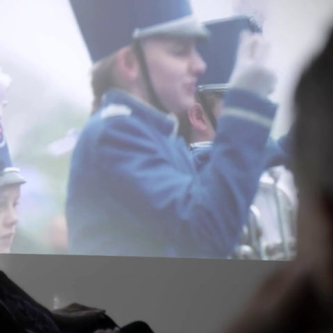 still fra evalueringsfilmen om filmfremvisning på plejehjem